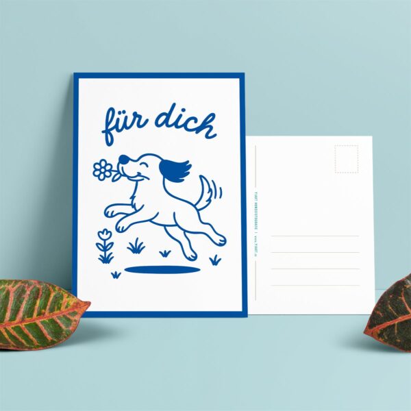 postkarte hund illustration fuer dich